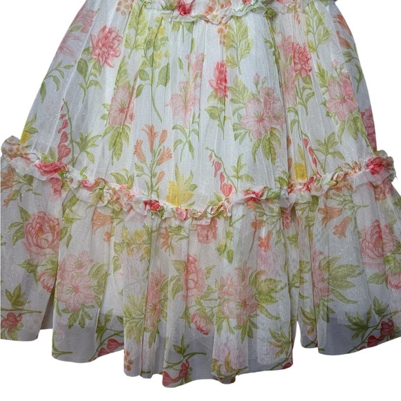 Rachel Zoe Floral Layered Tule Dress Girls Size 5T - Picture 2 of 10